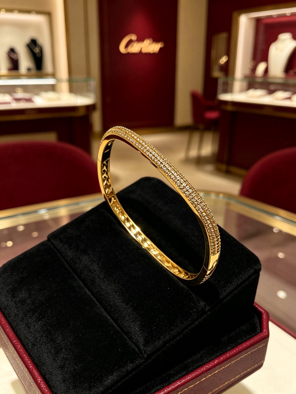 Sculptural Statement Bracelet in Gold-Tone – Design 111 front view