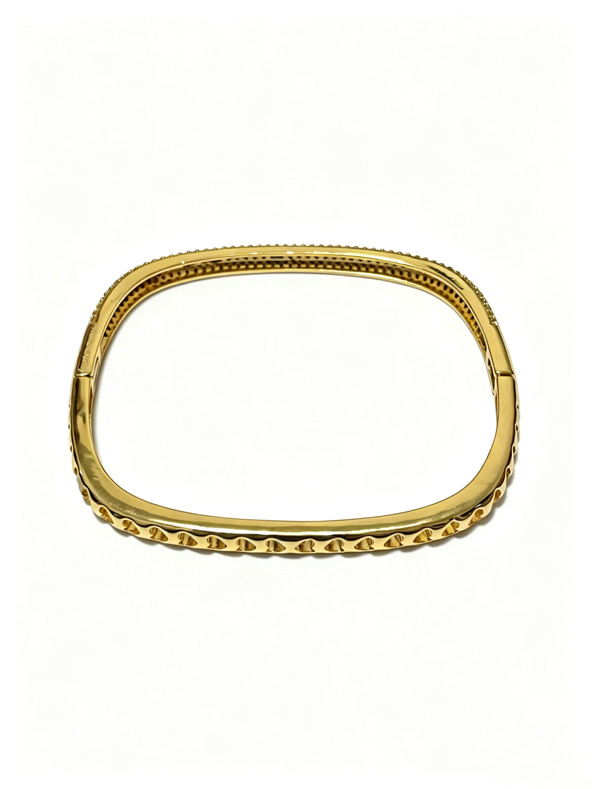 Sculptural Statement Bracelet in Gold-Tone – Design 111 side detail