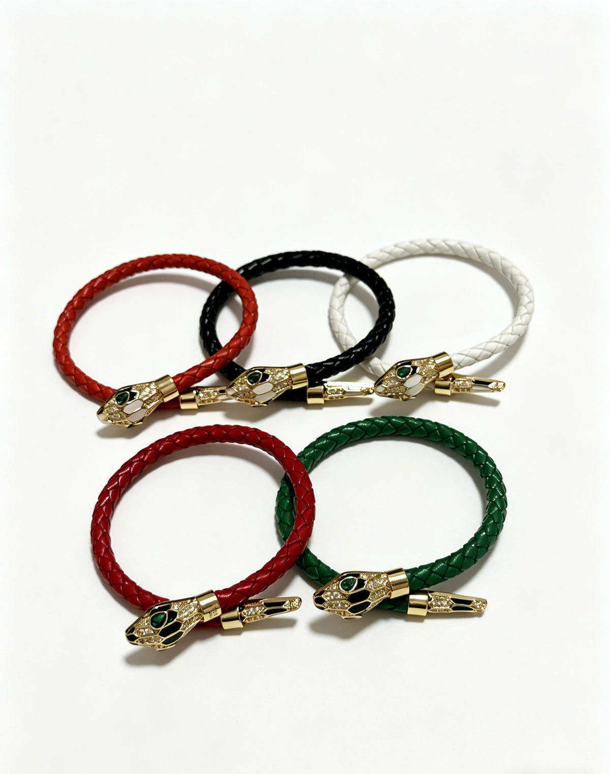 Geometric Emblem Braided Bracelet in Polished Metal-Tone – Design 014 side detail
