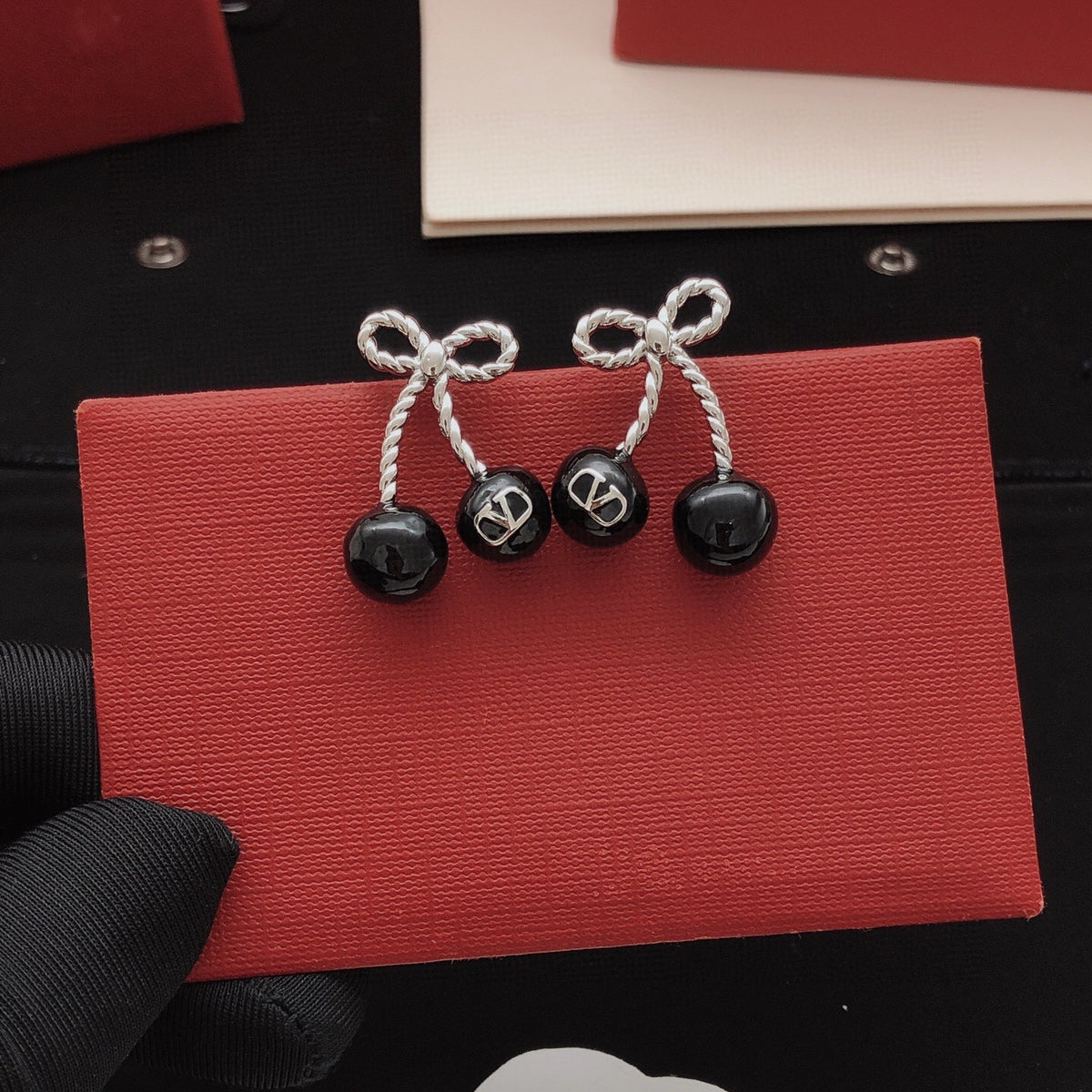 Bow Stud Earrings in Gold-Tone side detail