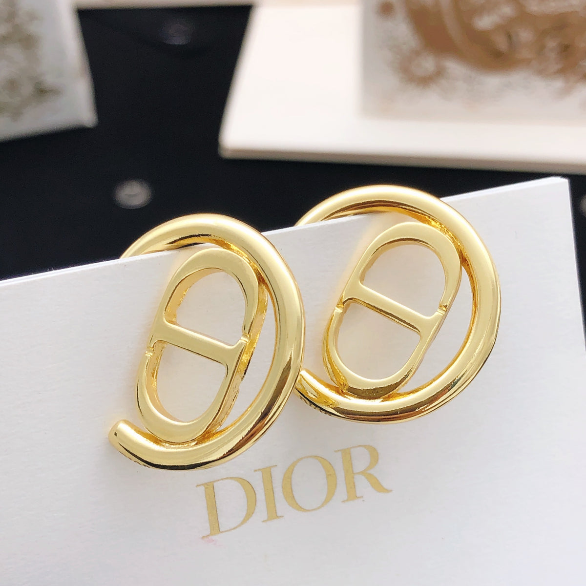 Sculptural Statement Earrings in Polished Metal-Tone – Design 002 detail view