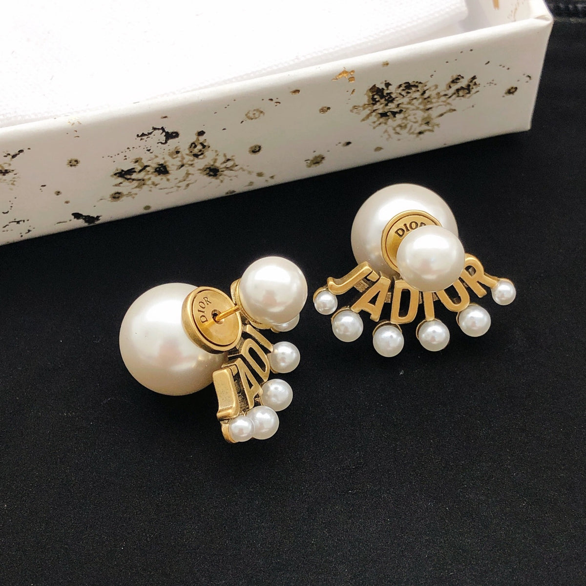 Sculptural Stud Earrings in Polished Metal-Tone – Design 012 detail view