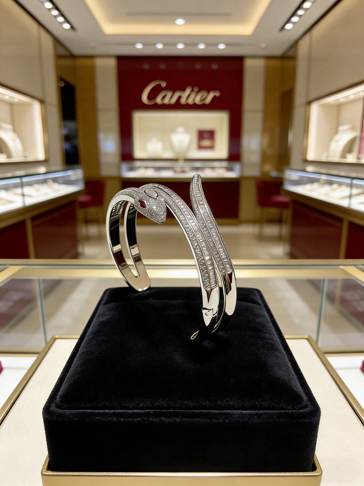 Sculptural Statement Bracelet in Gold-Tone – Design 109 detail view