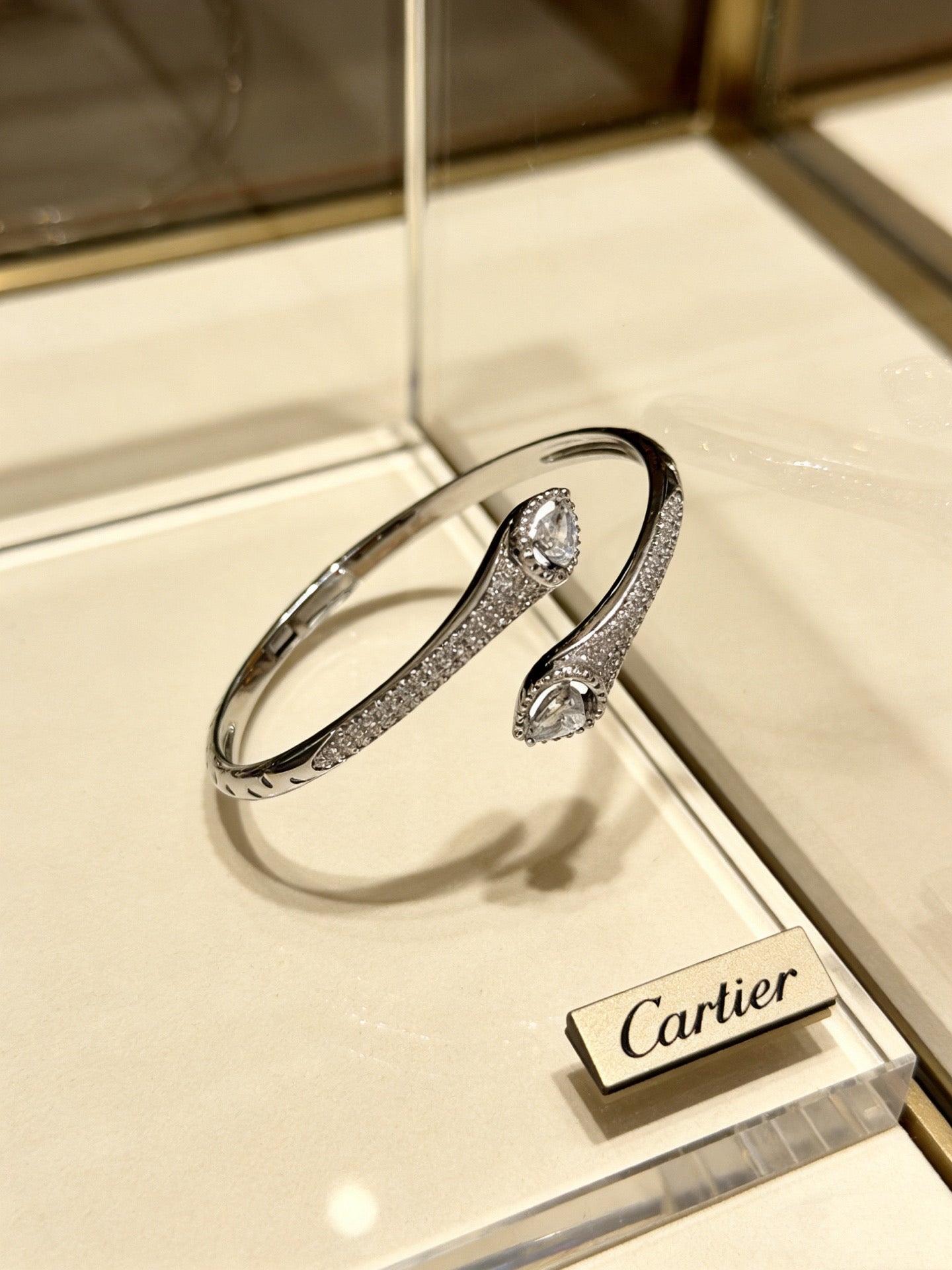 Sculptural Statement Bracelet in Gold-Tone – Design 108 side detail