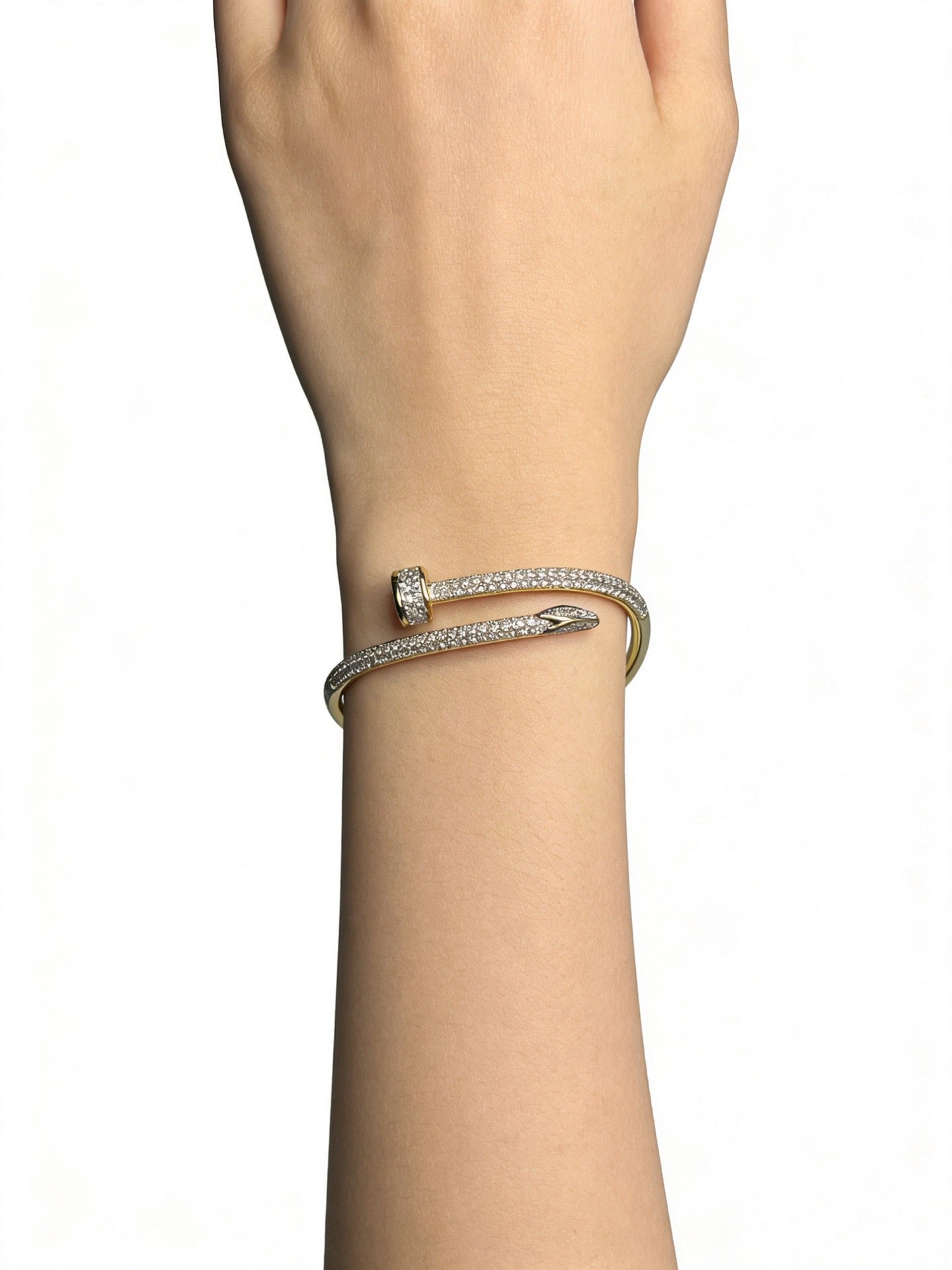 Sculptural Statement Bracelet in Gold-Tone – Design 105 close-up detail