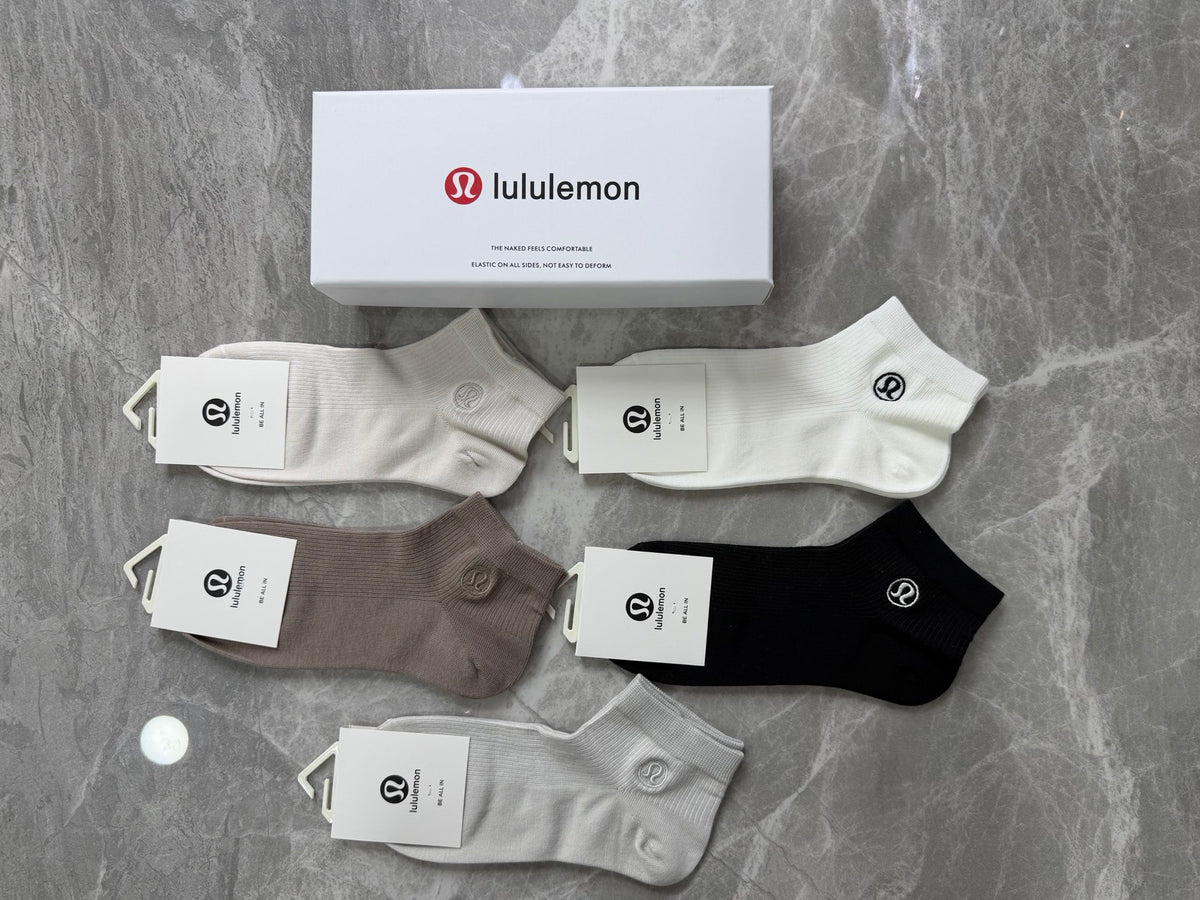 Lululemon Clean Logo Details Ankle Socks - 5-Pair Set