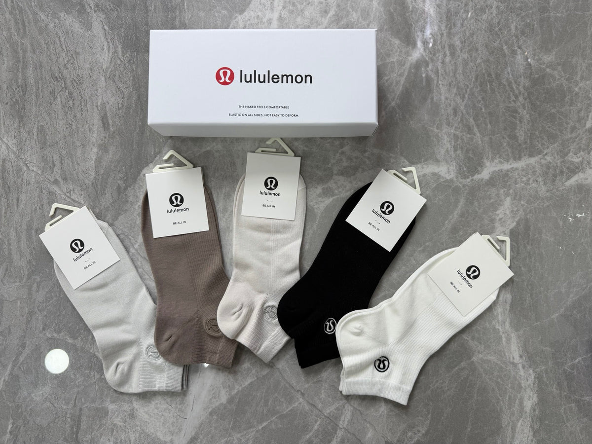 Lululemon Clean Logo Details Ankle Socks - 5-Pair Set