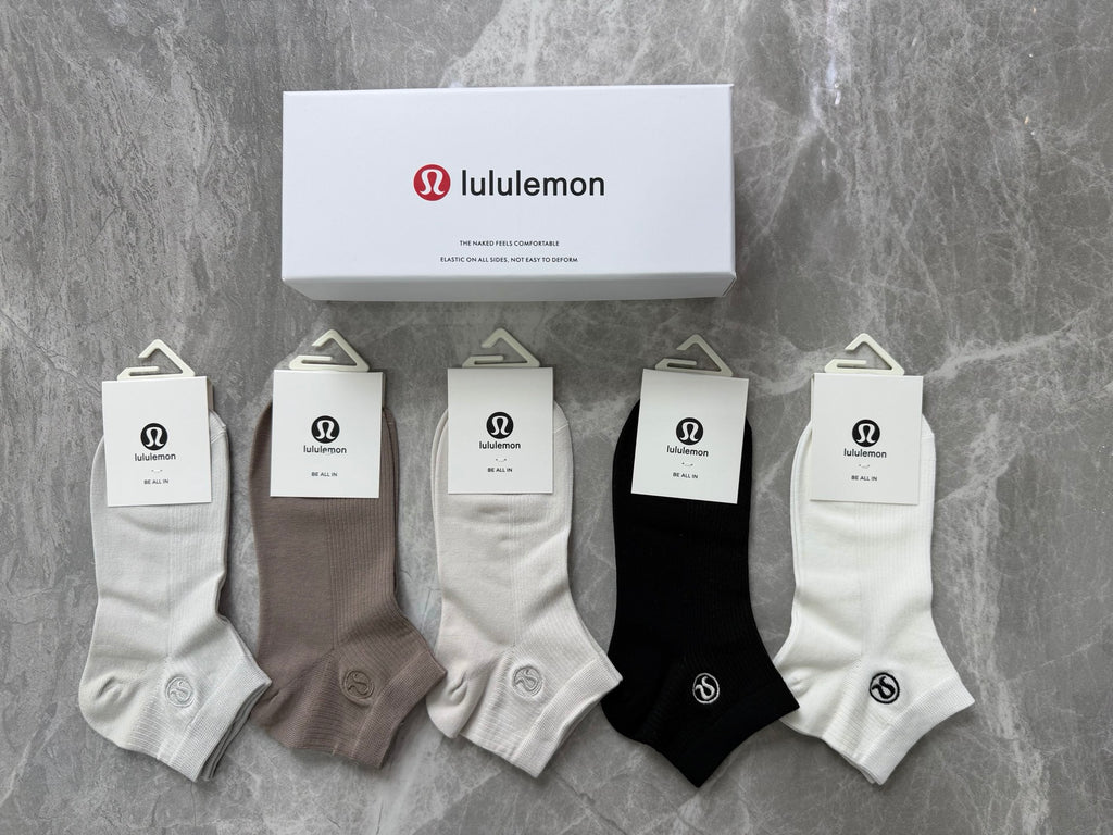 Lululemon Clean Logo Details Ankle Socks - 5-Pair Set