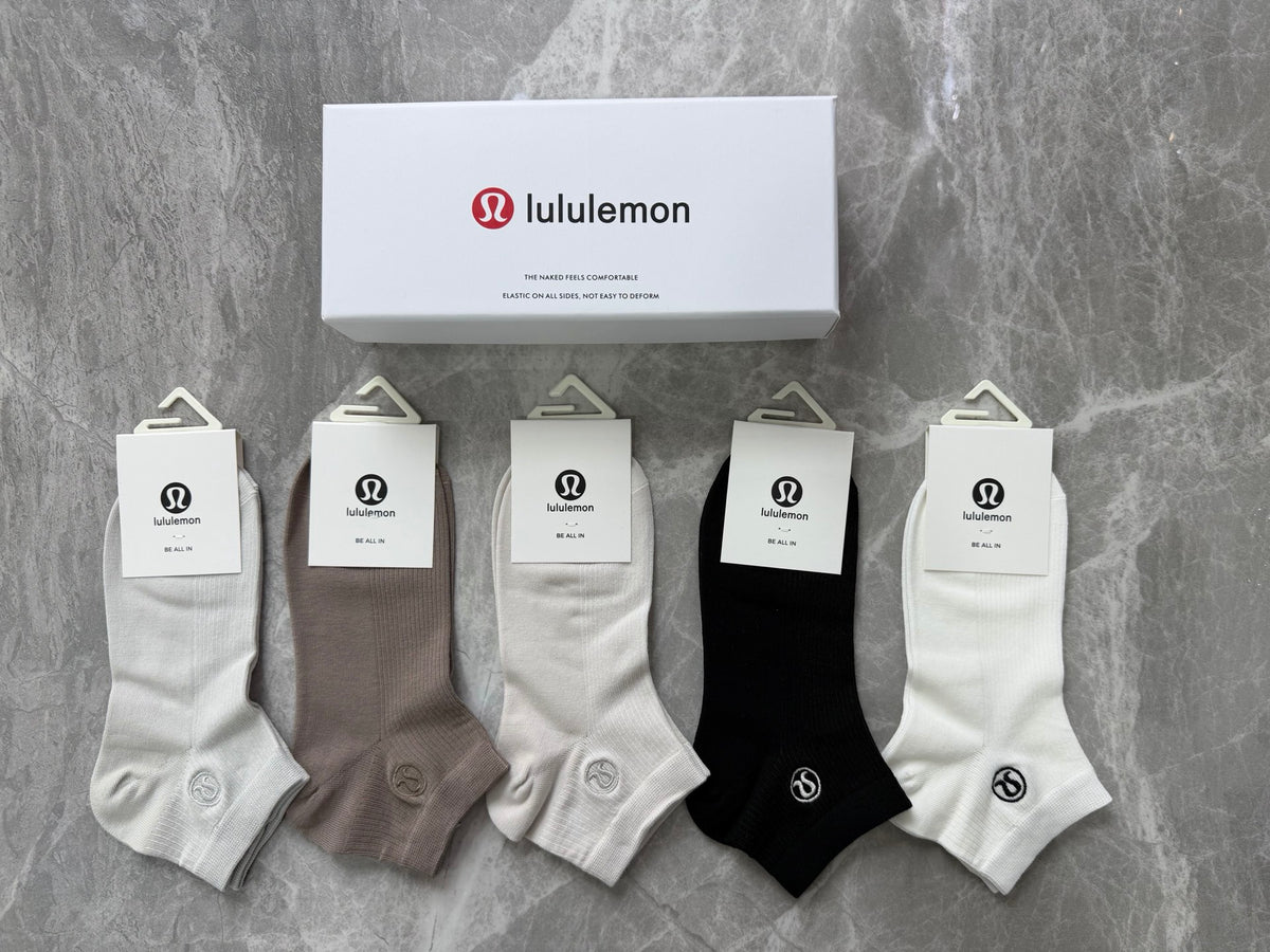Lululemon Clean Logo Details Ankle Socks - 5-Pair Set