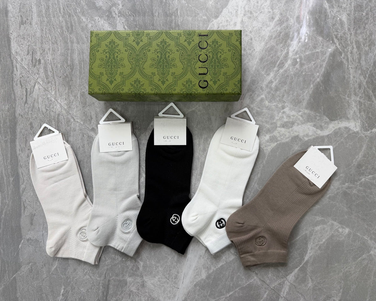 Gucci Clean Logo Details Ankle Socks - 5-Pair Set