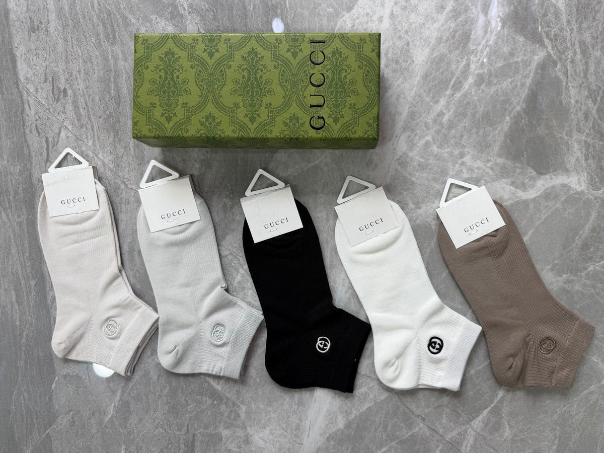 Gucci Clean Logo Details Ankle Socks - 5-Pair Set