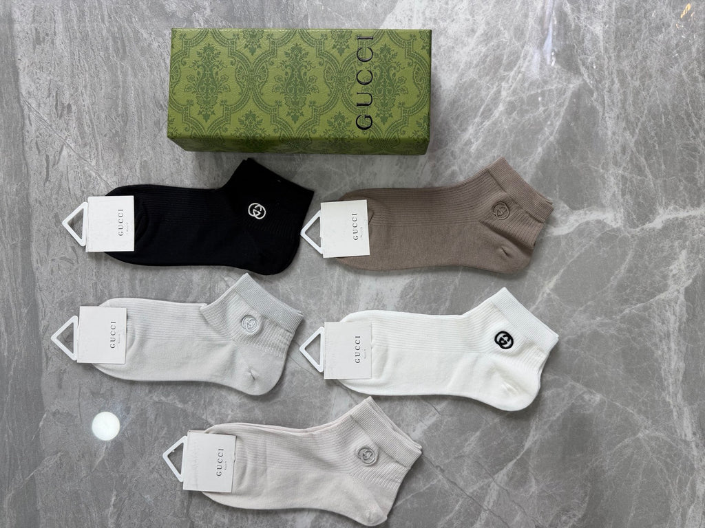 Gucci Clean Logo Details Ankle Socks - 5-Pair Set