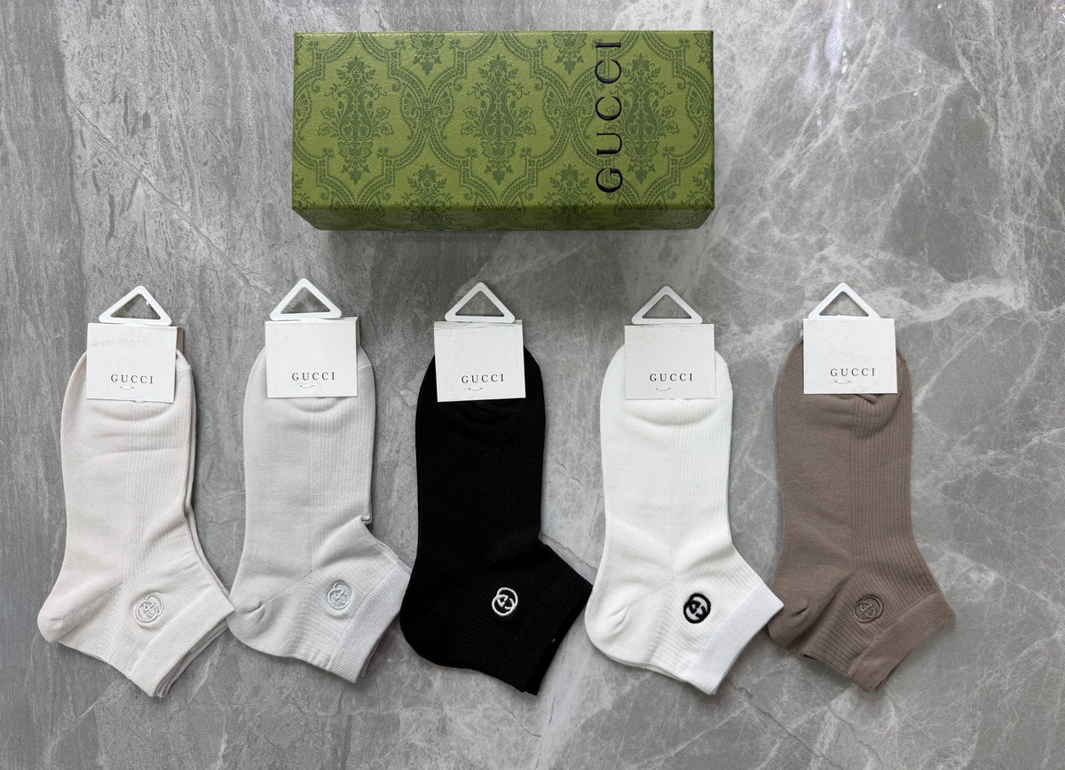 Gucci Clean Logo Details Ankle Socks - 5-Pair Set