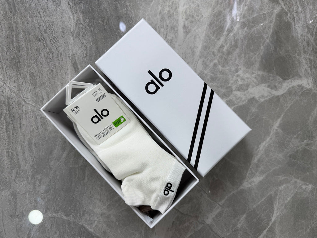 Alo Clean Wordmark Details Ankle Socks - 5-Pair Set