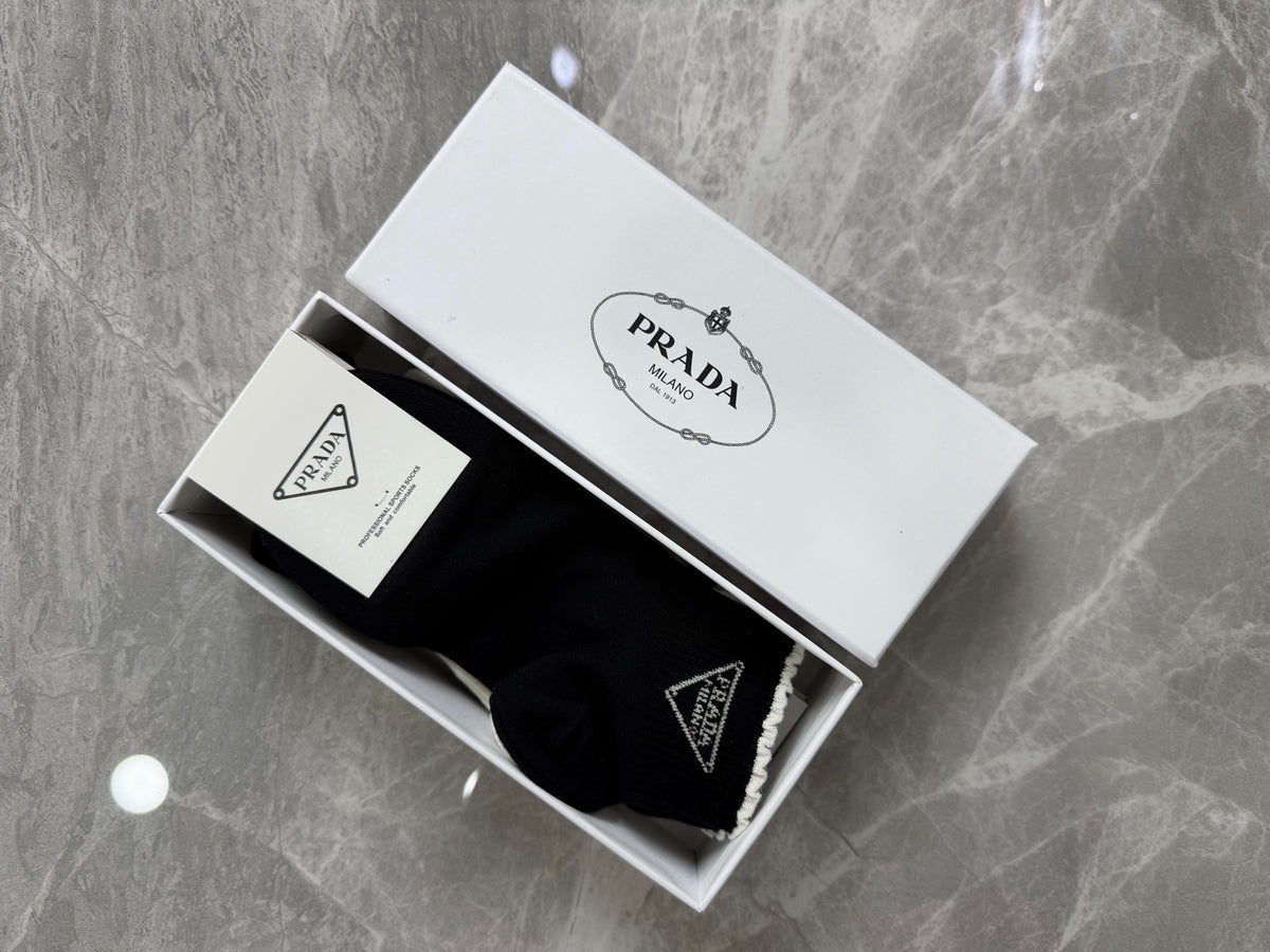 Prada Small Triangle Details Ankle Socks - 5-Pair Set