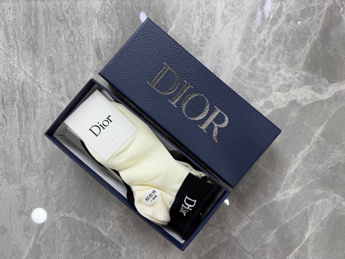 Dior Clean Wordmark Details Ankle Socks - 5-Pair Set