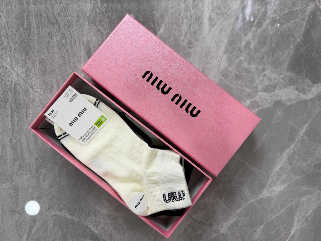 Miu Miu Clean Logo Details Ankle Socks