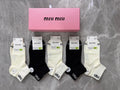 Miu Miu Combed cotton Visible Branded Cuff Or Emblem Details No-Show Socks - 5-Pair Set