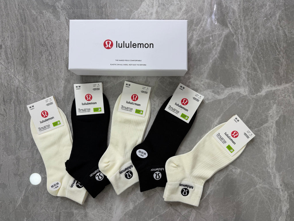 Lululemon Clean Logo Details Ankle Socks - 5-Pair Set