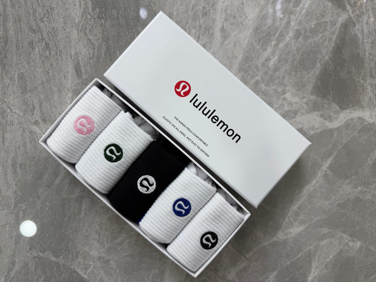 Lululemon Cotton Visible Colour, Cuff And Emblem Details Crew Socks - 5-Pair Set