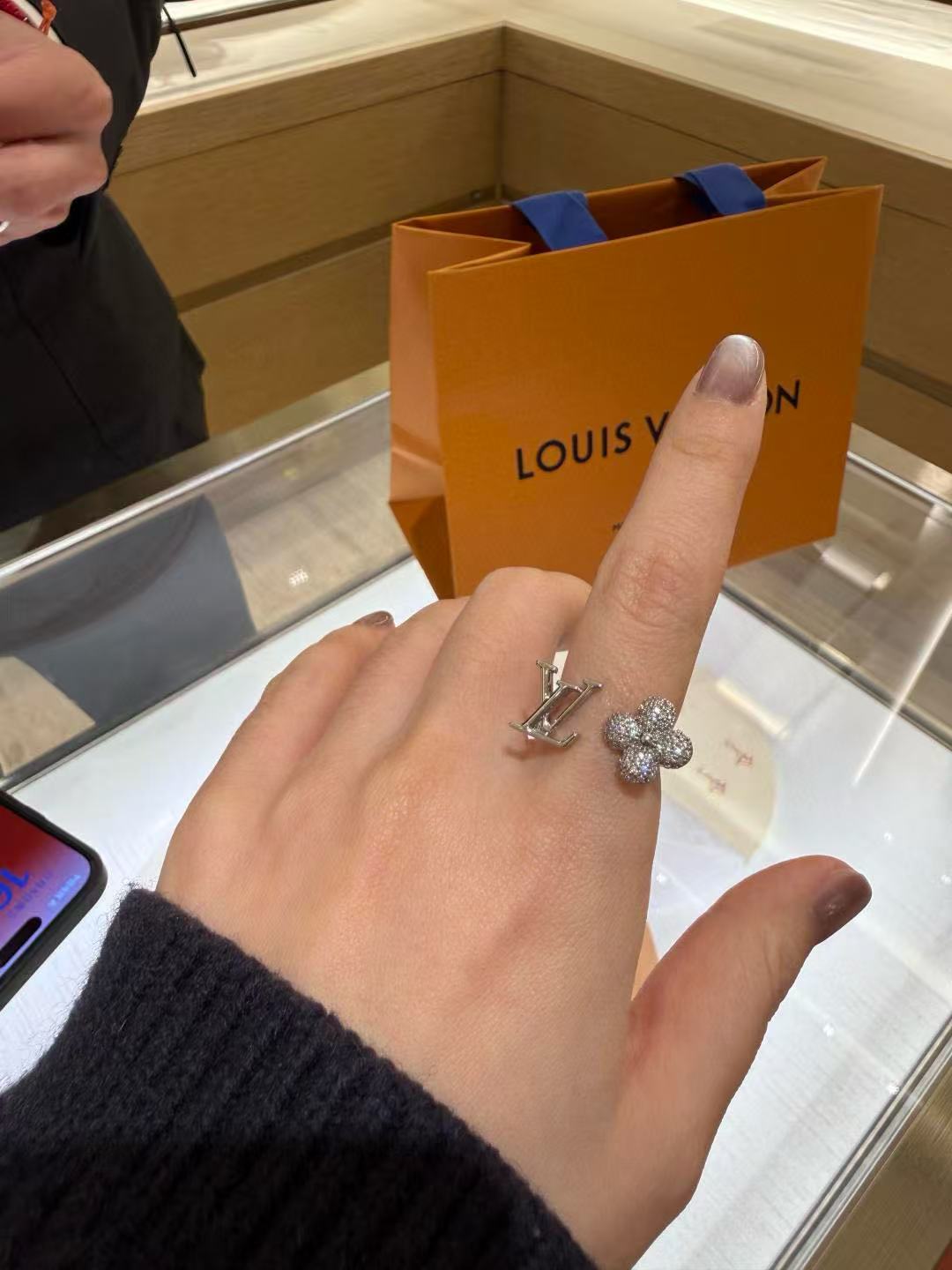 Clover Statement Ring in Polished Metal-Tone – Clover Detail main product view