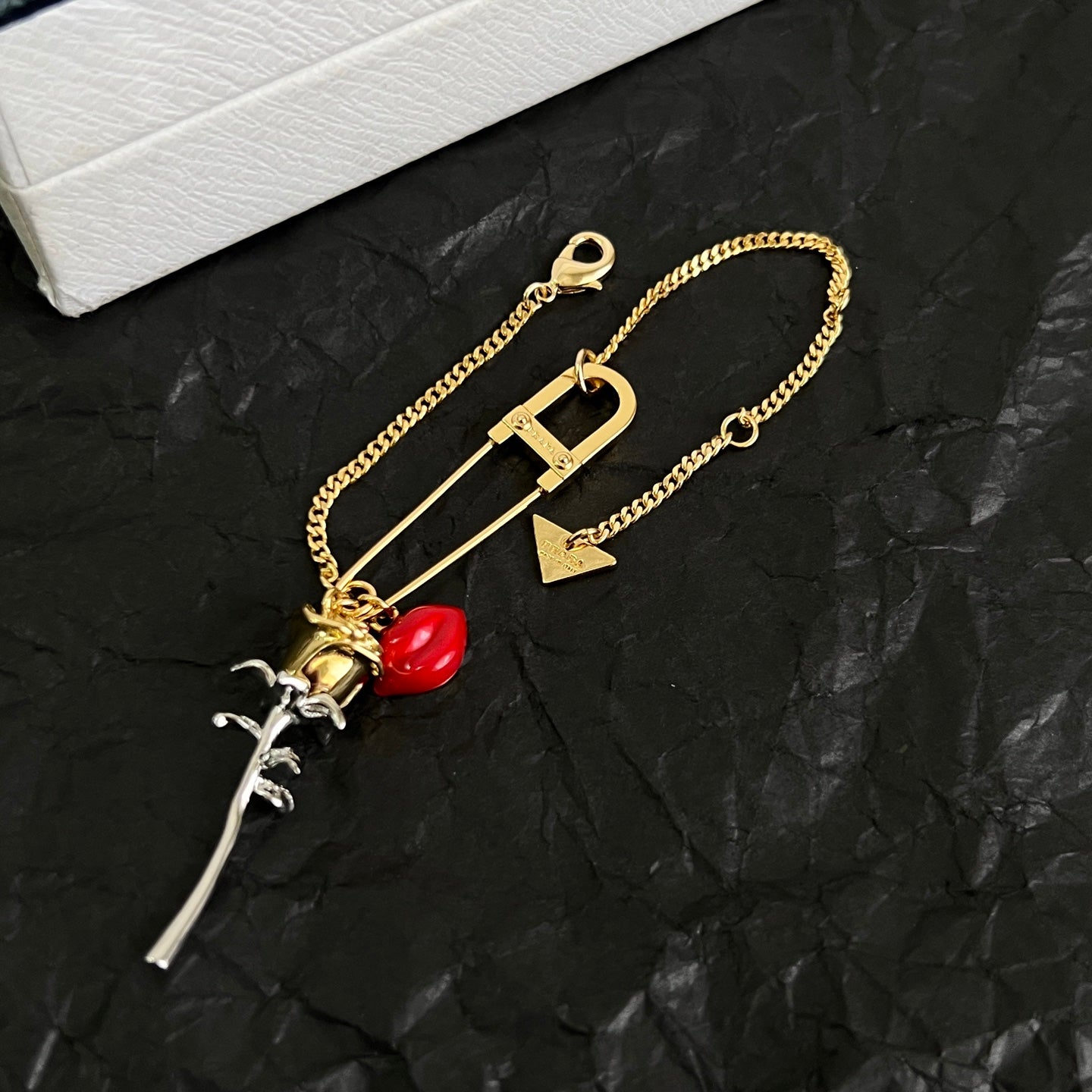 Signature Emblem Bracelet in Polished Metal-Tone main product view