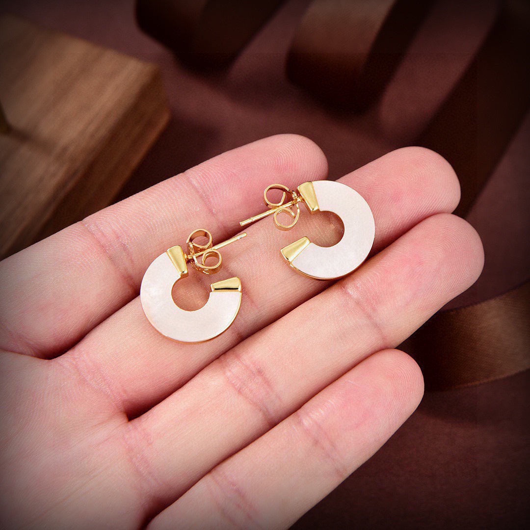 Orb Stud Earrings in Polished Metal-Tone – Design 017 main product view