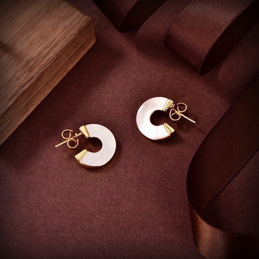 Orb Stud Earrings in Polished Metal-Tone – Design 017 styled product view