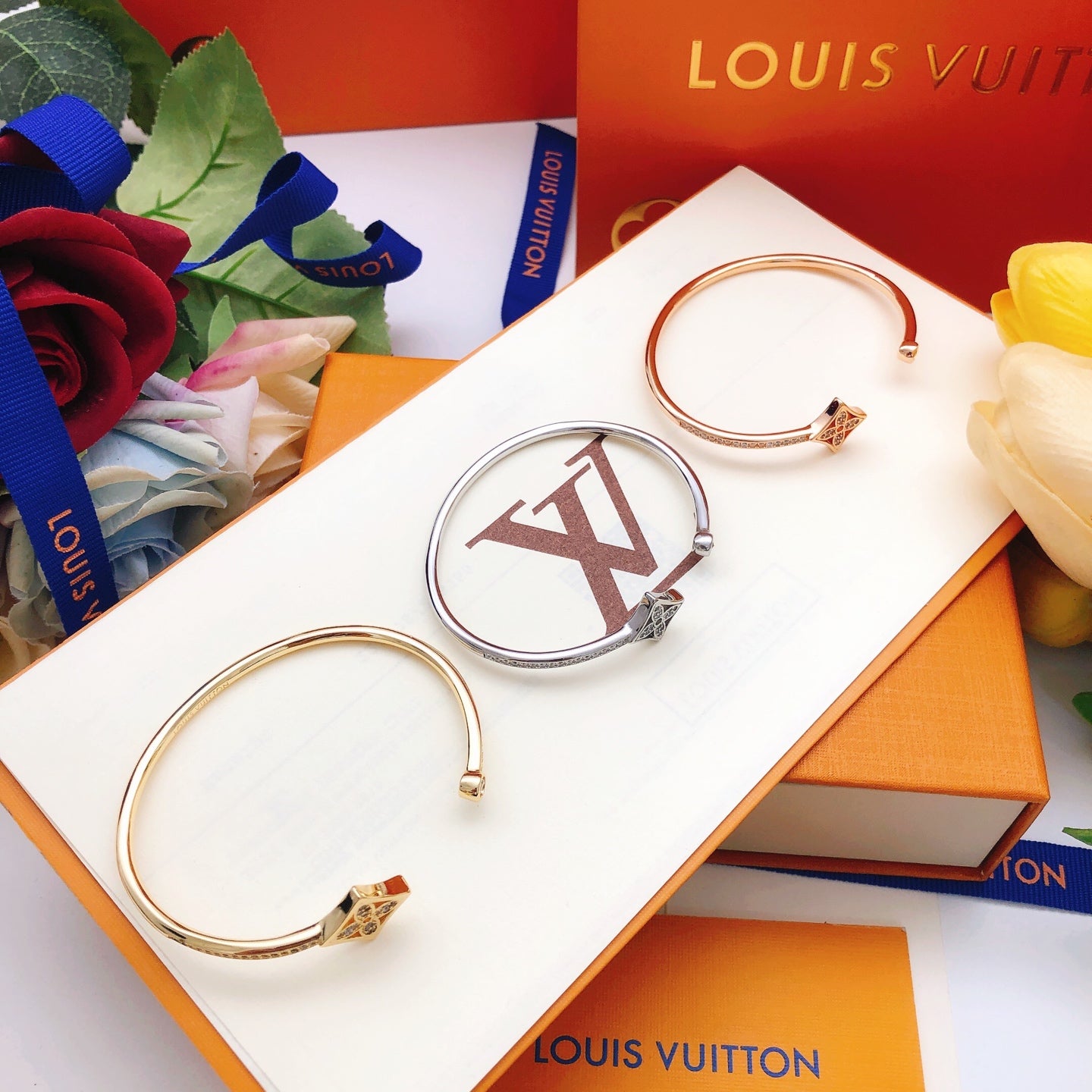 Geometric Emblem Bangle in Silver-Tone styled product view