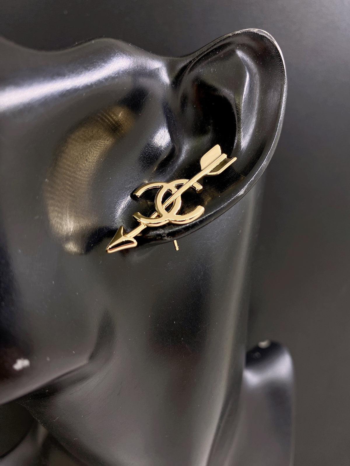 Arrow Stud Earrings in Gold-Tone – Arrow Detail front product view