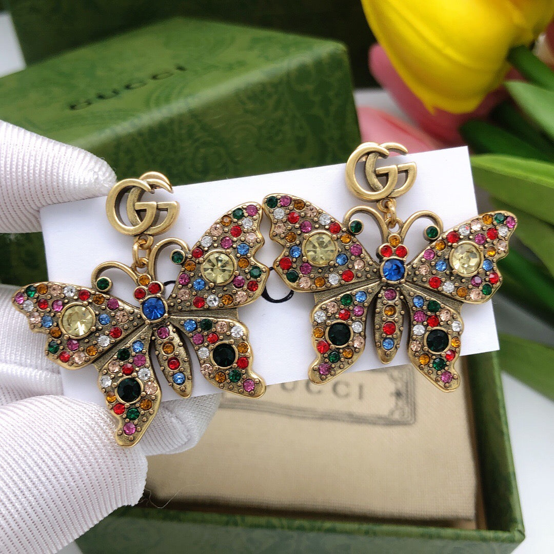 Geometric Emblem Stud Earrings in Polished Metal-Tone – Design 011 main product view