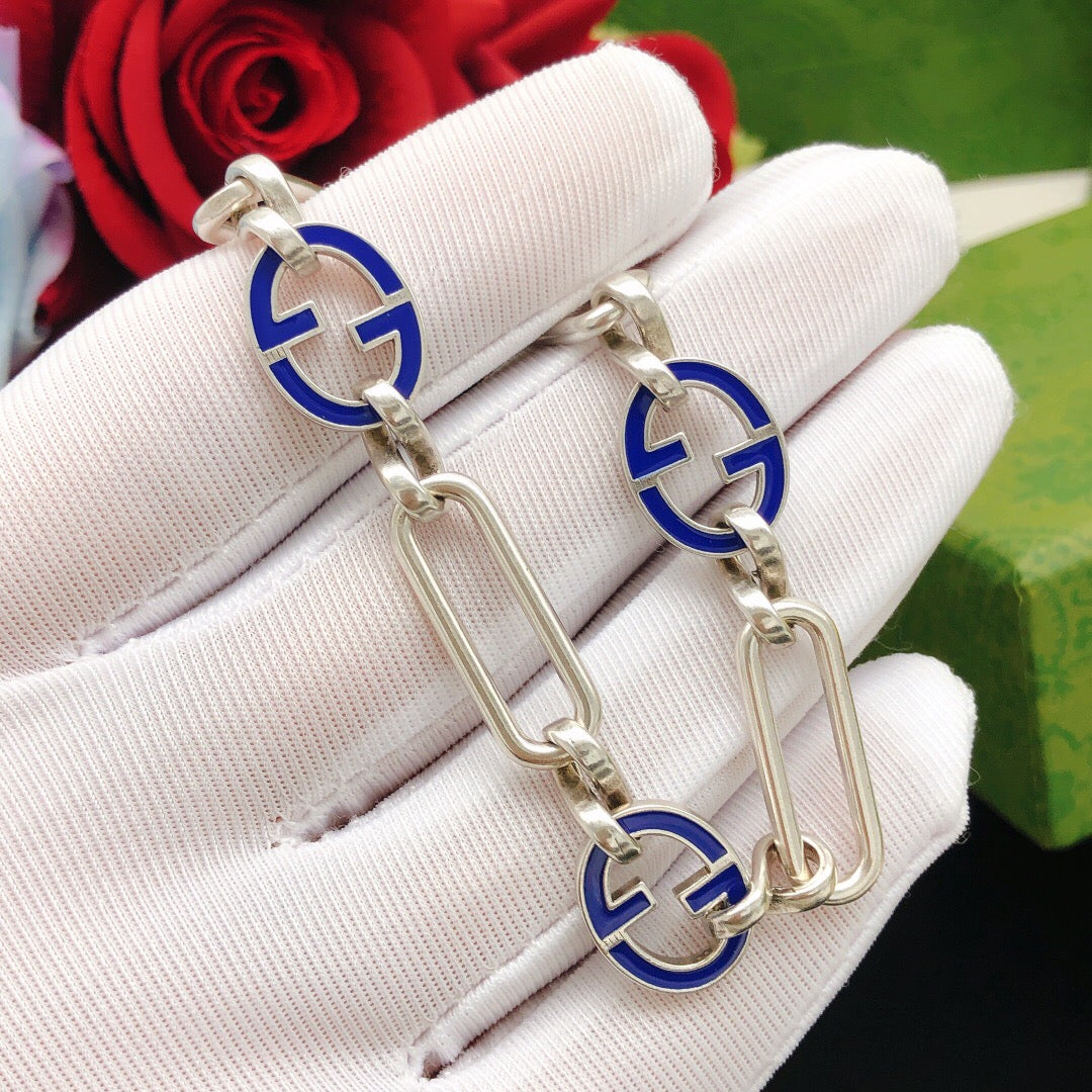 Geometric Emblem Bracelet in Polished Metal-Tone – Design 009 side detail