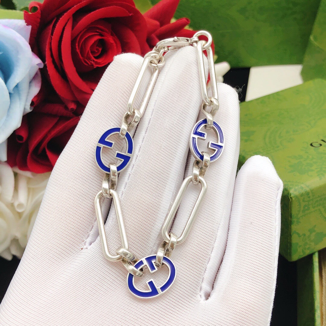 Geometric Emblem Bracelet in Polished Metal-Tone – Design 009 close-up detail