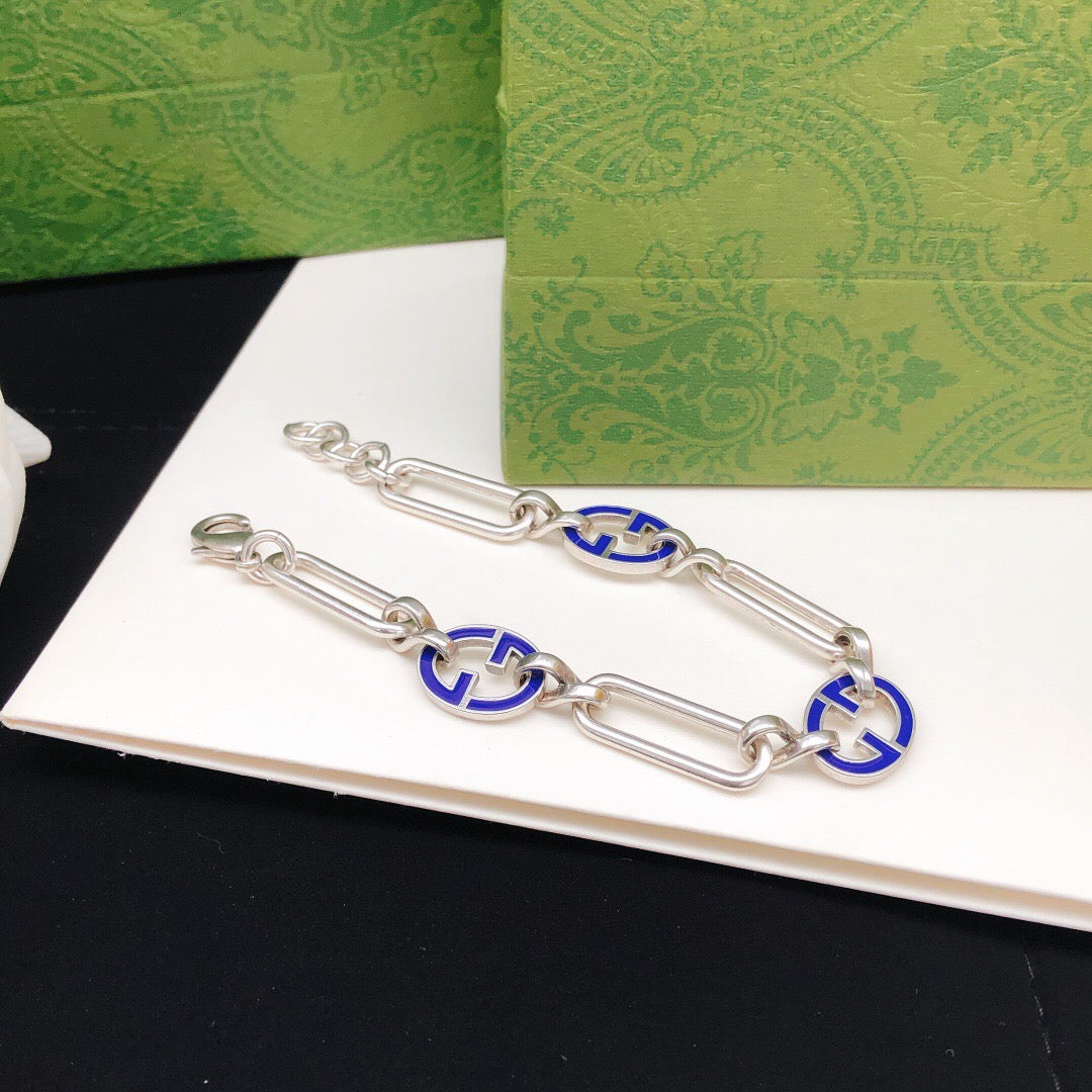 Geometric Emblem Bracelet in Polished Metal-Tone – Design 009 styled product view
