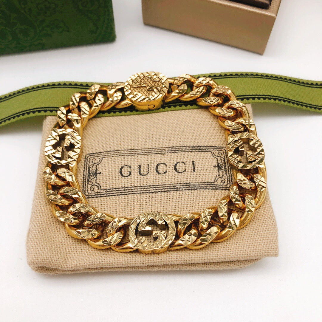 Double-G Emblem Bracelet in Polished Metal-Tone – Design 026 main product view