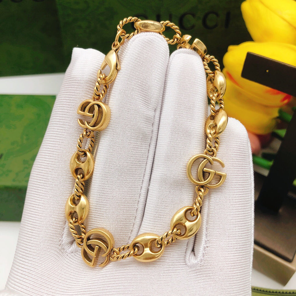 Geometric Emblem Bracelet in Polished Metal-Tone – Design 098 close-up detail