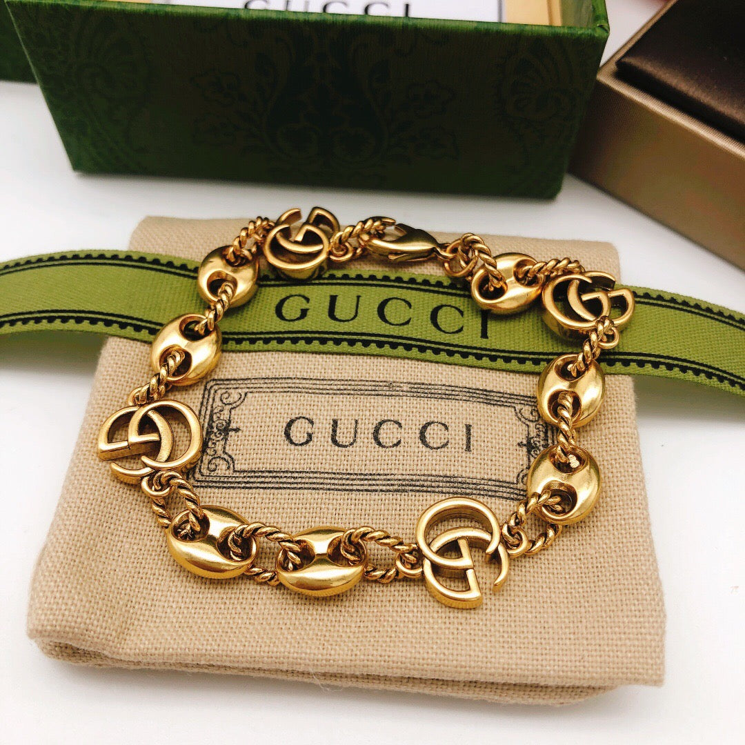 Geometric Emblem Bracelet in Polished Metal-Tone – Design 007 side detail