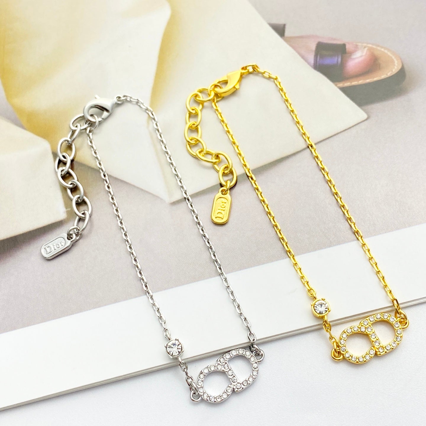 Star Motif Statement Bracelet in Silver-Tone with Crystal-Style Accents front view