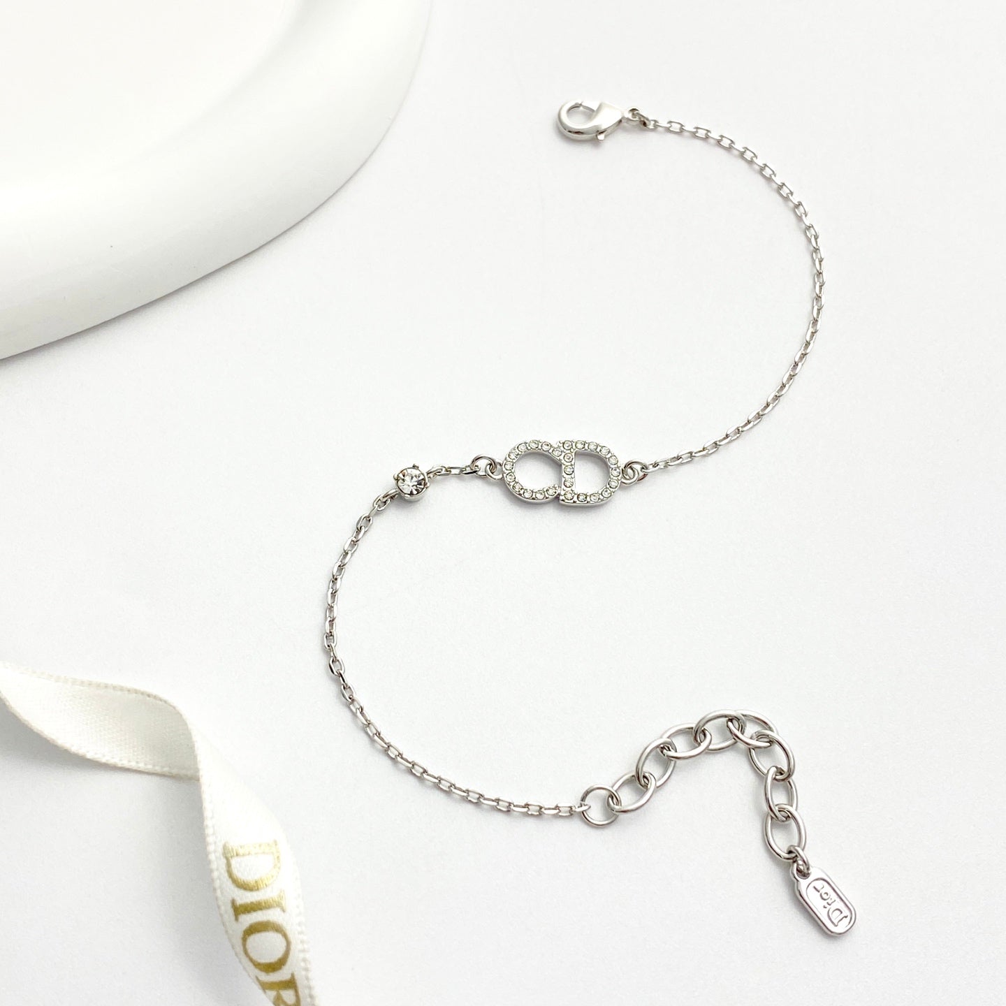 Star Motif Statement Bracelet in Silver-Tone with Crystal-Style Accents styled view