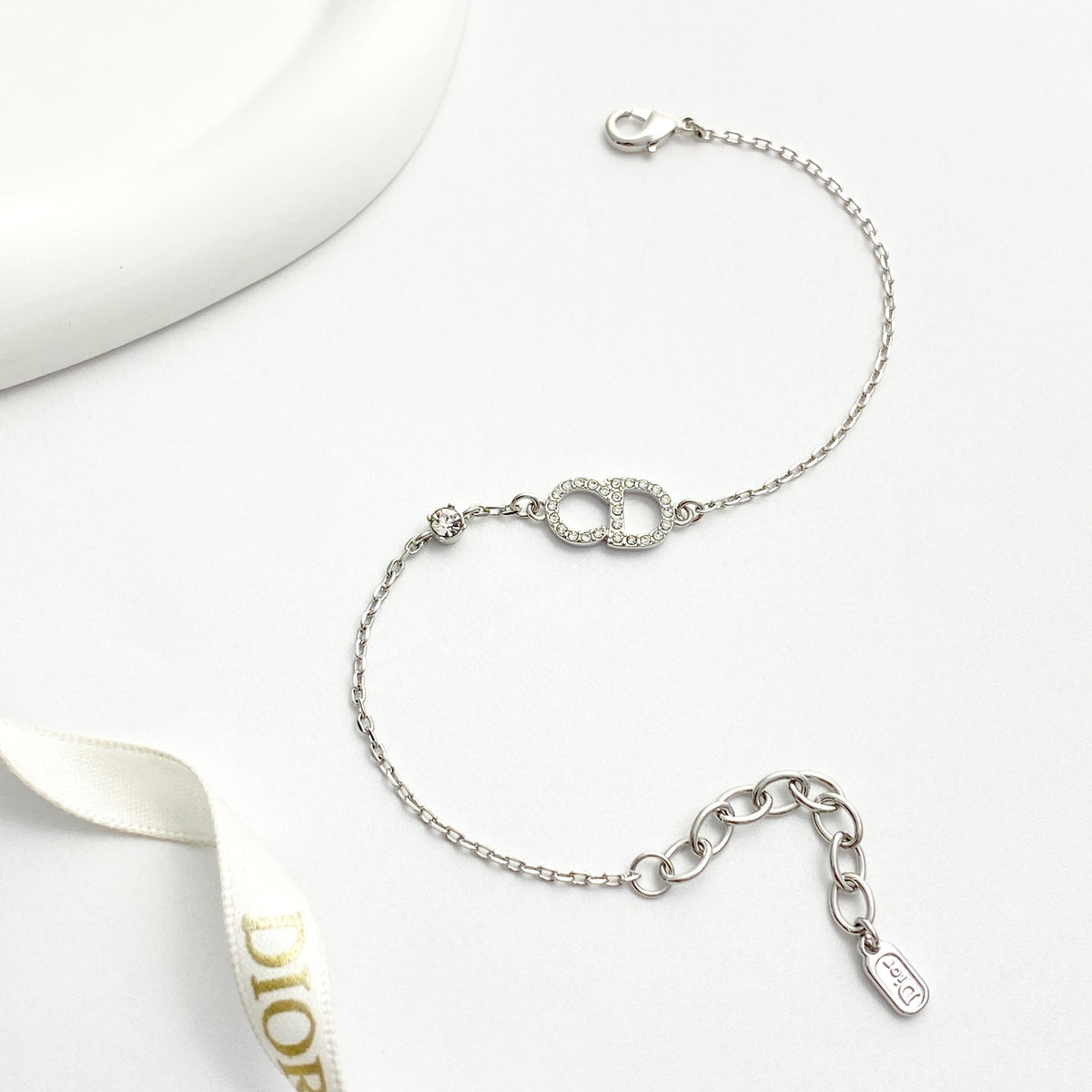 Star Motif Statement Bracelet in Silver-Tone with Crystal-Style Accents styled view