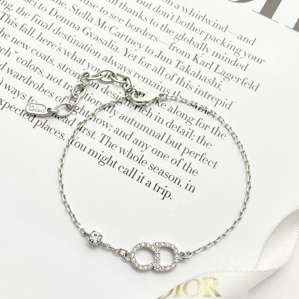 Star Motif Statement Bracelet in Silver-Tone with Crystal-Style Accents main product view