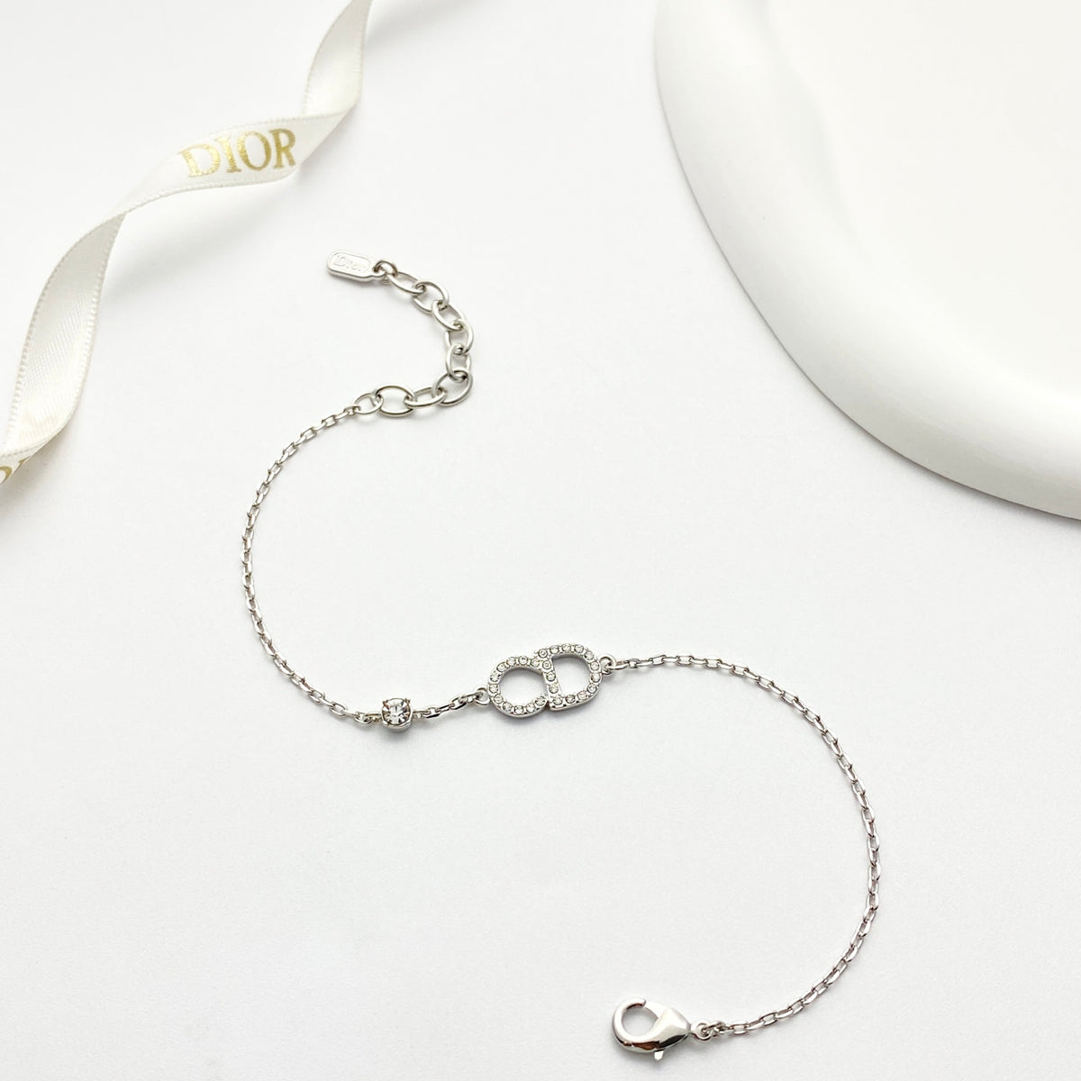 Star Motif Statement Bracelet in Silver-Tone with Crystal-Style Accents detail view