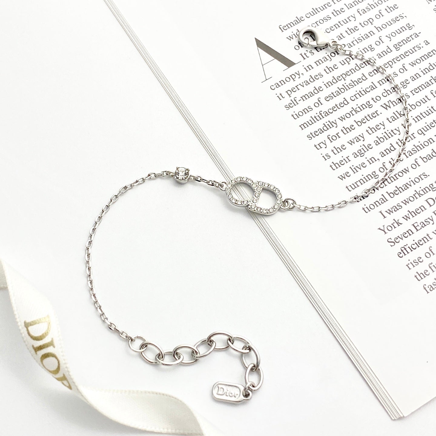 Star Motif Statement Bracelet in Silver-Tone with Crystal-Style Accents main product view