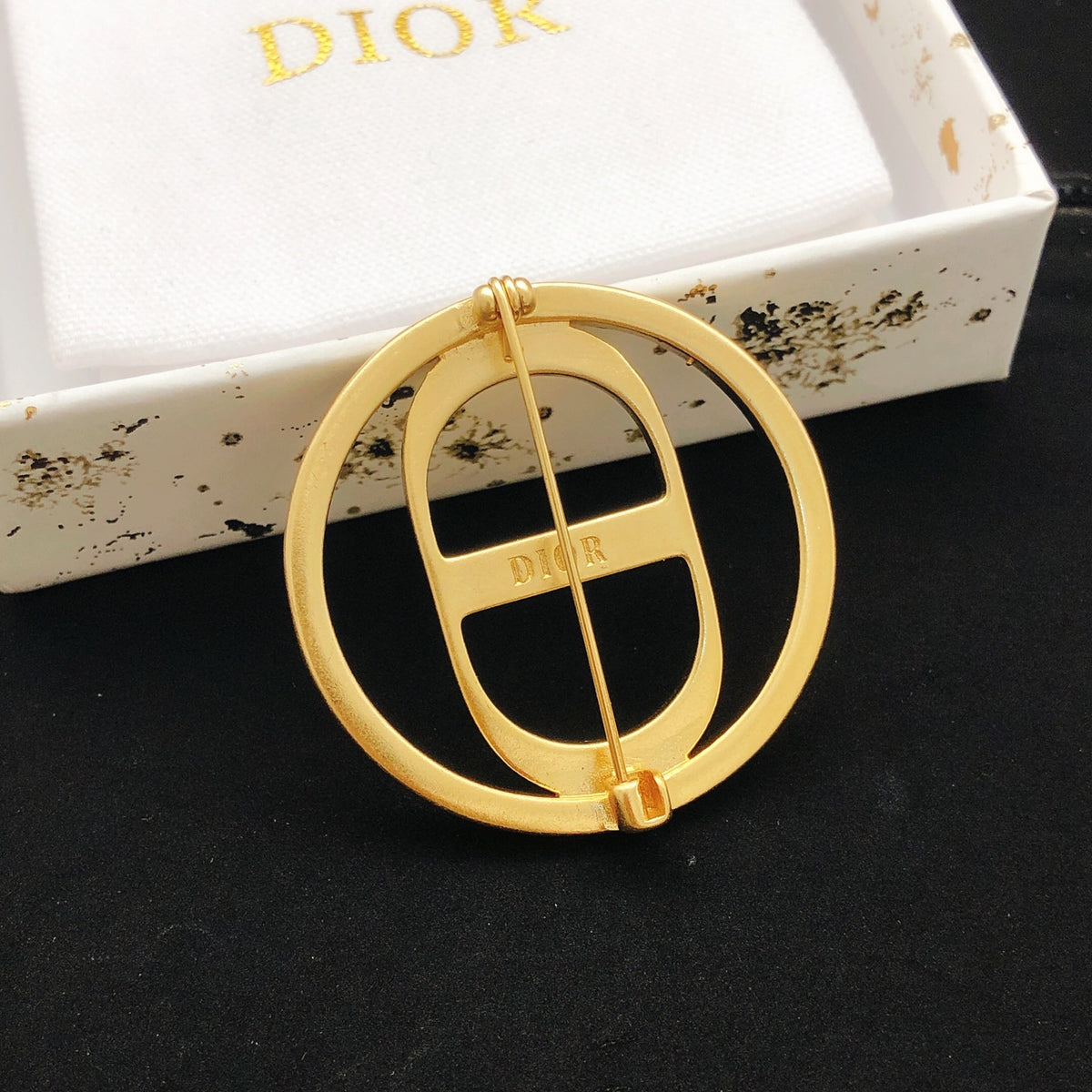 Sculptural Brooch Pin in Polished Metal-Tone – Design 006 styled view