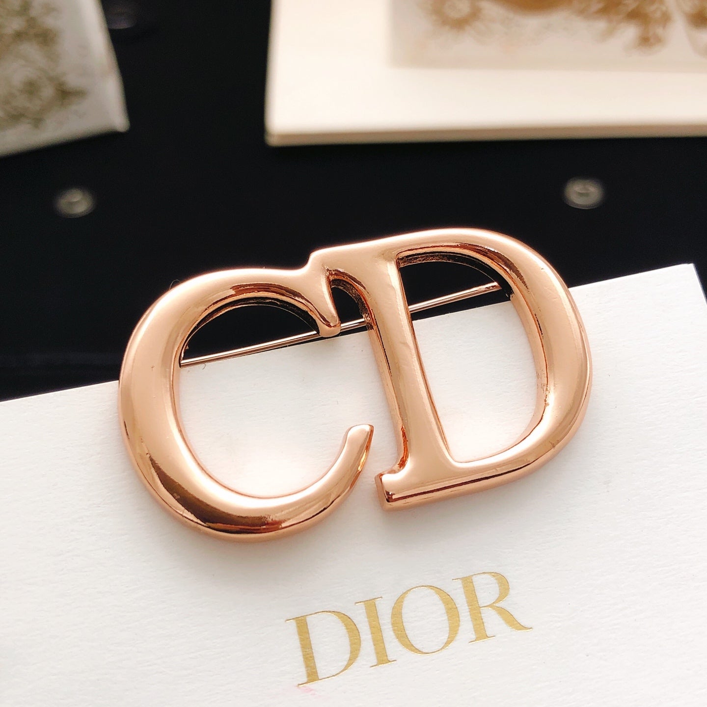 Floral Motif Brooch Pin in Rose-Gold-Tone – Design 001 main product view