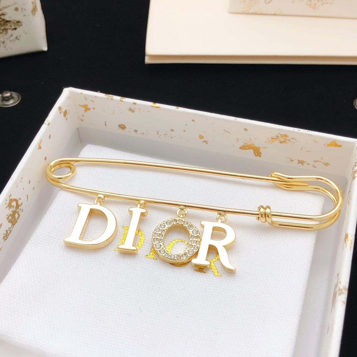 Graphic Letter Motif Jewelry Accessory in Polished Metal-Tone – Design 001 front view