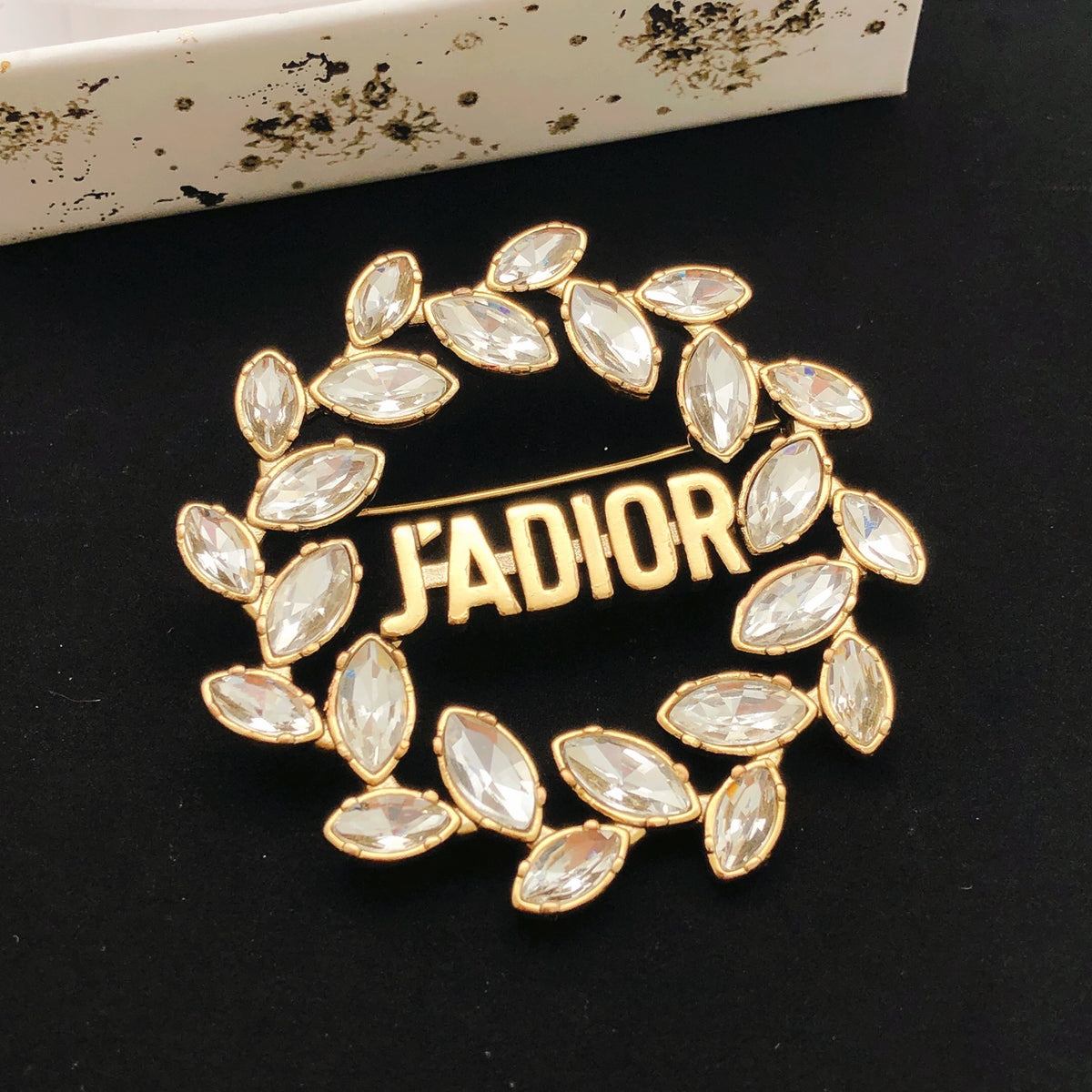 Sculptural Brooch Pin in Polished Metal-Tone – Design 020 main product view