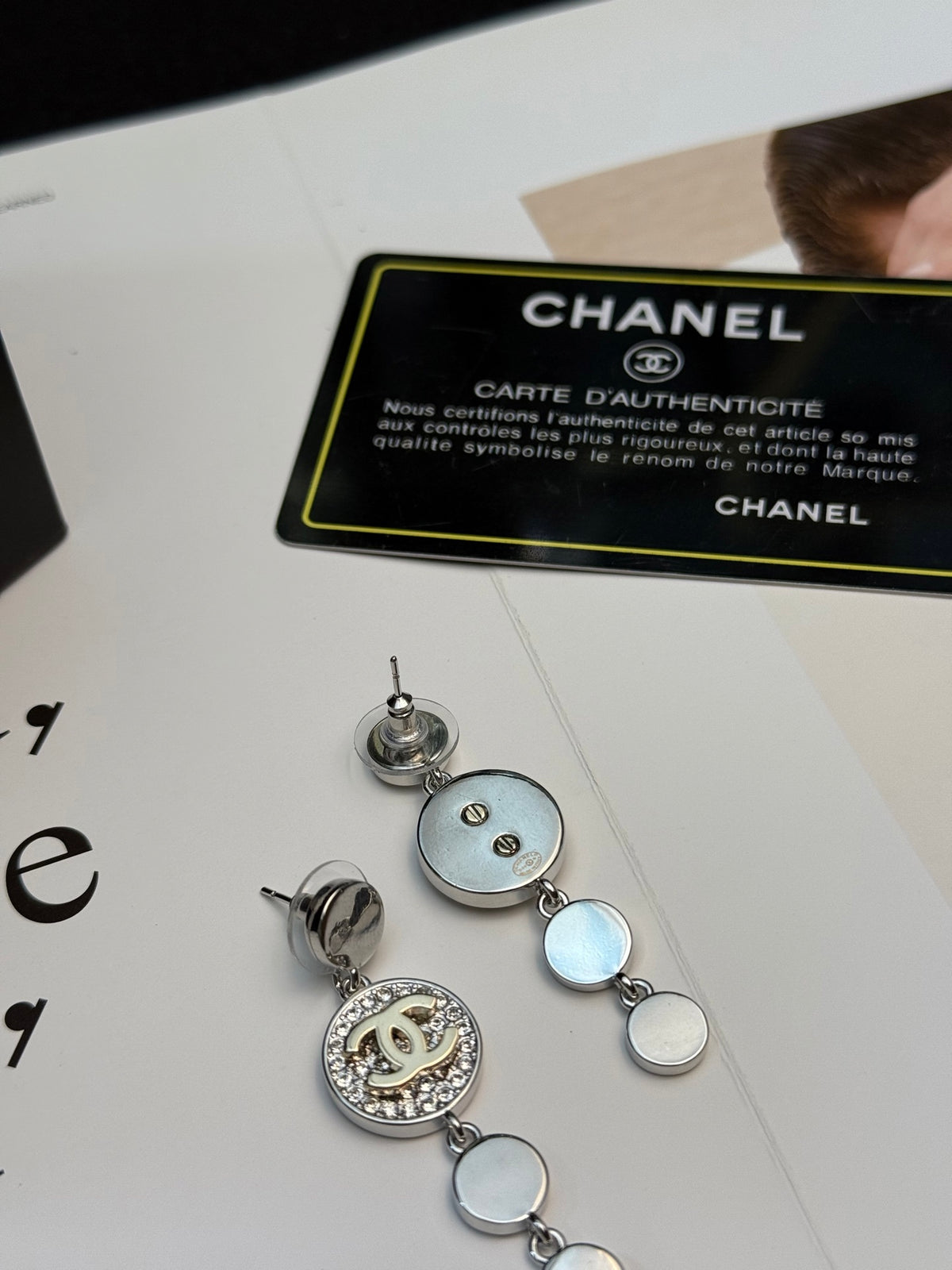 Double-C Emblem Statement Earrings in Silver-Tone – Design 002 main product view