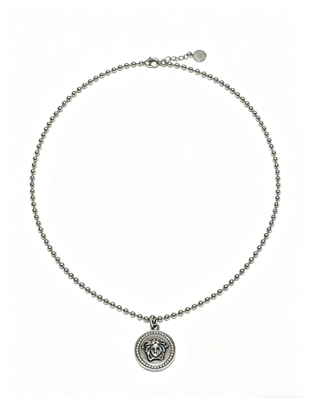 Medusa Head Pendant Necklace in Antique Silver-Tone – 60 cm – Design 06 main product view