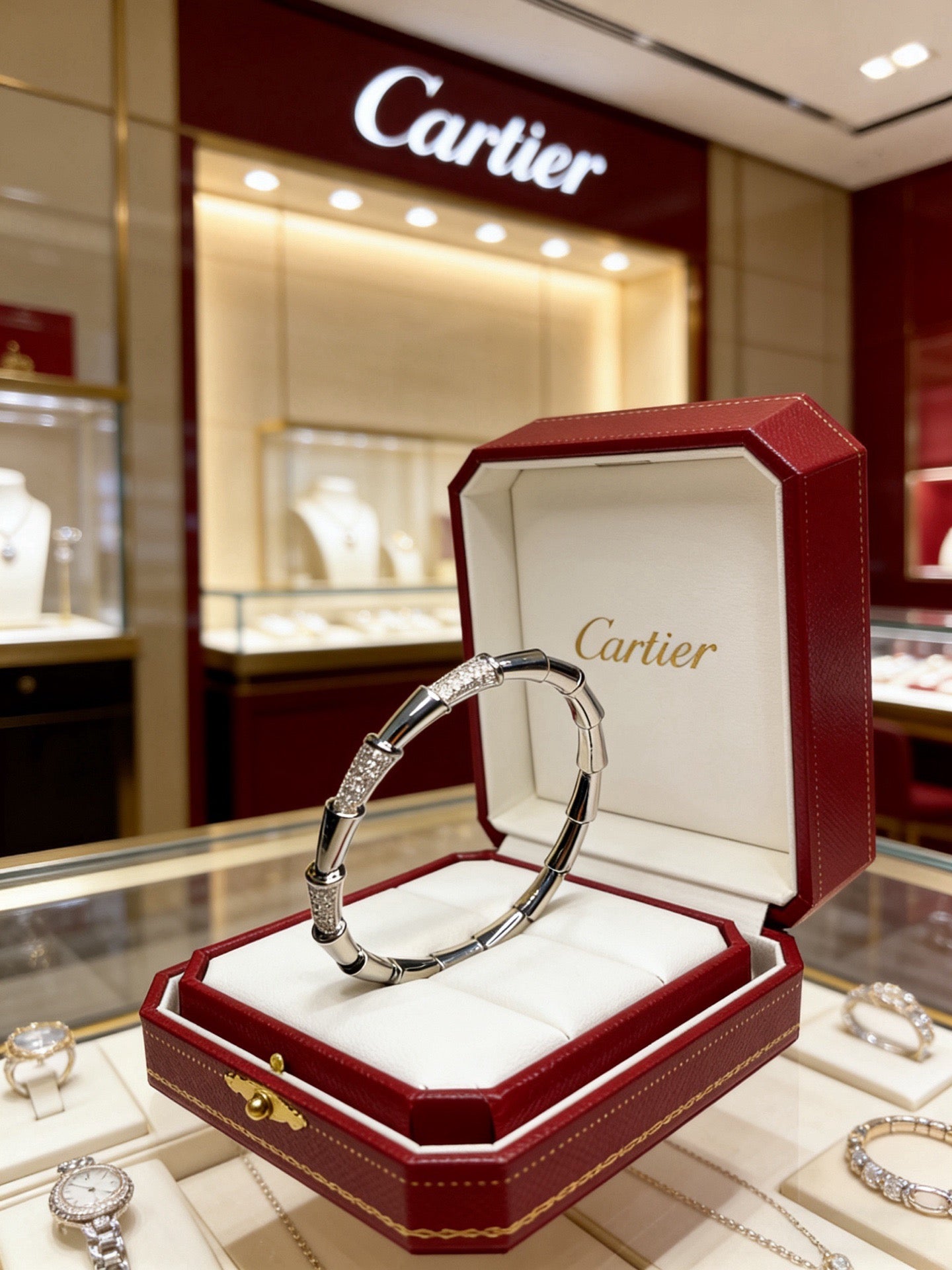 Sculptural Statement Bracelet in Gold-Tone – Design 134 side detail